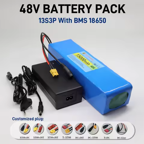 48V 15Ah 18650 lithium battery pack 13S3P with BMS 500W-1000W electric scooter built-in battery with