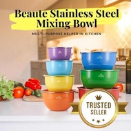 [ LOCAL READY STOCKS ] iGOZO BEAUTE COLORFUL STAINLESS STEEL MIXING BOWL + 3 PCS