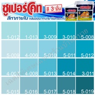 ICI Dulux สีฟ้า ซุปเปอร์โค้ท สีทาภายใน ฟิล์มด้าน ขนาด 3 และ 9 ลิตร สีทาบ้าน สีทาภายใน ไร้กลิ่น สีน้ำ