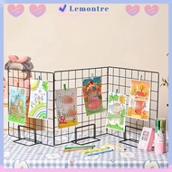 LEMONTRE Display Rack, Grid Frame with Base Storage Rack, Creative Grid Metal Jewelry Booth Rack For