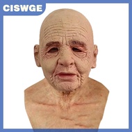 CISWGE Elderly Woman Man Mask Wrinkle Full For Head Mask Grandpa Grandma Face Mask Devil Novelty Sup