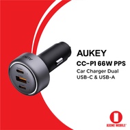 Aukey CC-P1 66W PPS Fast Charging Car Charger Dual USB C and USB A