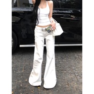 New Arrival - White Low Waist Micro Flare Jeans | Y2K Slim Fit for Women