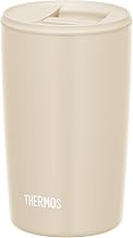 Thermos JDP-401BE Vacuum Insulated Tumbler with Lid Dishwasher Safe, 13.5 fl oz (400 ml), Beige