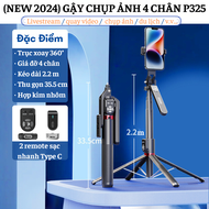 Gậy Chụp Ảnh 4 chân kéo dài 220cm P325/Z299 - Tripod điện thoại máy ảnh gopro - Gía đỡ điện thoại li