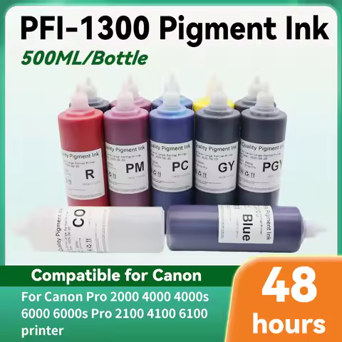 500ml Refill Ink Pigment Ink PFI 1300 PFI-1300 For Canon imagePROGRAF Pro 2000 4000 4000s 6000 6000s