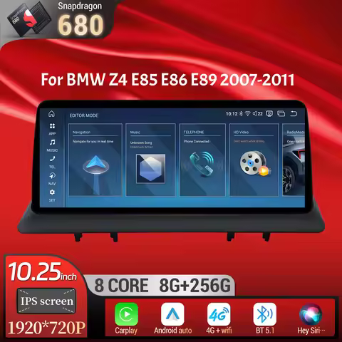 10.25 inch Android 13 For BMW Z4 E85 E86 E89 2007-2011 Car Radio 4G Wireless Bluetooth Carplay Snapd