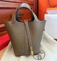 Hermes Picotin 18 Etoupe 大象灰金扣