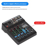 Professional 4 Channel Bluetooth Mixer Audio Mixing DJ Console with Reverb Effect for Home Karaoke USB Live Stage KTV