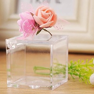 1pc Transparent Material Box Small Storage Box Cube Candy Box Square Flip Storage Box