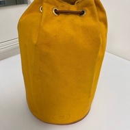 HERMES 古董包 - 金扣黃帆布水桶包