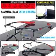Frame Kaca Mata Pria Plastik Metal Sporty Kacamata Premium