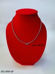สร้อยคอสแตนเลสแท้ 100% ห้อยพระ 2 มิล ความยาว 16/18 นิ้ว แฟชั่นเรียบหรู STL-RTN1-16/STL-RTN2-18 ลายผ่