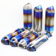 High performance double out exhaust muffler Triangle shape motorcycle exhaust muffler 6 color yoshim