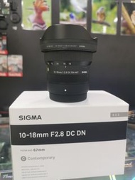 行貨有保養 Sigma 10-18mm f2.8 10-18 DC DN canon RF Mount  近乎全新 行貨有保養至27年12月