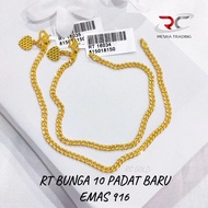 RANTAI TANGAN BUNGA 10 PADAT BARU EMAS TULEN 916 5GM GELANG PADU EMAS 916 SOLID GOLD BRACELET 实心金手链