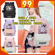 👨‍👩‍👧‍👦MEKIDS👨‍👩‍👧‍👦40cm 46cm Kuromi Primary Secondary School BagPack Girl Beg Galas Sekolah Rendah 