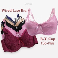 Bra Berdawai Span Nipis Lace Cup B/C Saiz 36 ~ 44 CAMELIA Cotton Span Nipis Lace Premium 3 Cangkuk T