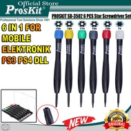 Proskit Obeng Set Presisi Bintang 6 IN 1 Proskit SD-3502 T4 For PS3 PS4 Mobile