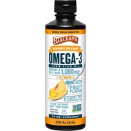 Barlean'sMangoPeachOmega3FishOilLiquidSupplementwithVitaminD,1080mgEPA&DHAFattyAcid,SmoothieFlavored