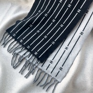 Chanel 黑色 灰色 雙面 流蘇 圍巾 披肩