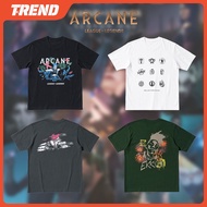 LEAGUE OF LEGENDS ARCANE Merch Cotton T-shirt Men's and Women's Plus Size Vintage Street Loose VI JI