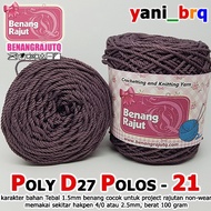 POLY D27 PLAIN 21 DARK PURPLE GREY PLAIN POLYESTER D27