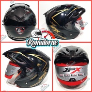 JPX SUPREME BLACK METALLIC DOUBLE VISOR HELMET