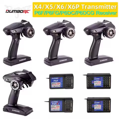 New DUMBORC RC Radio X4 X5 X6 X6P 2.4G Controller Transmitter with P6 P6FG P6DC Receiver for RC Car 
