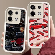 Case for Xiaomi Redmi Note poco 13T 13 13C X6 M6 Pro Plus 5G Soft White E102 Car Design