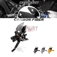 Motorcycle CNC & Carbon Fiber Footrest Rear Sets Adjustable Rearset Foot Pegs for YAMAHA MT-07 MT07 