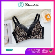 Dreamtale Women Bra Leopard Design Corset Bra 5 Hook Push Up Wireless Bra Coli Wanita Baju Dalam Wan