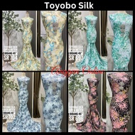 Kain Pasang Toyobo Silk/ Toyobo Silk/Kain Pasang Toyobo/Kain Toyobo Silk/Kain Pasang Terkini/Kain Pasang Corak Bunga