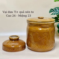 Hũ Muối Dưa Cà Vại Sành Hũ Đựng Gạo Bếp Xưa Gốm Sứ Bát Tràng Cao Cấp