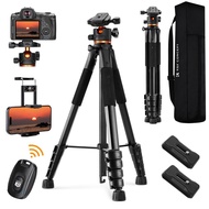 K&F Concept 75" / 190cm Camera Tripod, 360 Degree DSLR Camera Tripod Ball Head - Super Sturdy Tripod