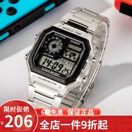 卡西欧（CASIO） 卡西欧(CASIO)小方块数显电子表狂飙安欣同款男防水学生运动手表 黑盘钢带AE-1200WHD-1A