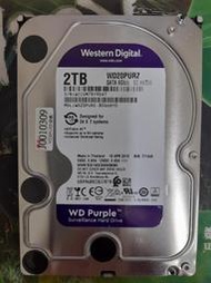 WD 紫標 3.5吋 SATA3 硬碟 2TB 使用時數20000多小時