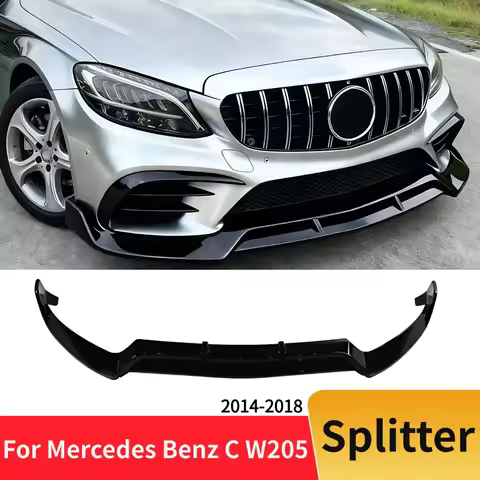 For Mercedes Benz C Class W205 C180 C200 C260 C250 0300 2014-2018 Front Bumper Lip chin Decoration T