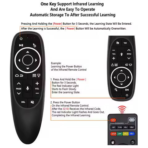 G10S Pro G10S Pro BT Wireless Air Mouse Voice Remote IR TV Learning Function Ergonomic Portable Repl