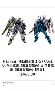 (全新)G FRAME FA gundam seed 自由&正義