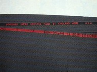 英國 毛質西裝布料 黑藍條紋 240cmX154cm