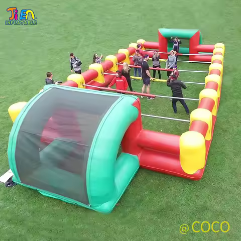 12x6m Commercial Giant Adults Inflatable Sport Game, Kids Inflatable Human Foosball Soccer Field for