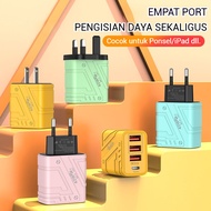 Cool 3USB+TypeC 5V2A Charger, Suitable for IPhone & Huawei - Mech Style