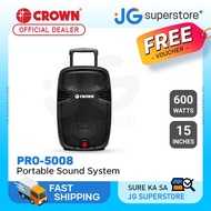 Crown PRO-5008 600W 15" 2-Way Baffle Passive Portable Trolley Speaker with SpeakOn Terminals