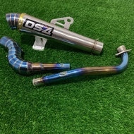 (tambutso) Open pipe DS4 tube type open spec pipe 1set big elbow for xrm 125 xrm 110 wave 100 wave 1