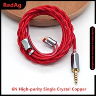 FENGRU RedAg 6N OCC HiFi Earphone Coaxial Cable MMCX QDC 2Pin KZ C Pin for HOLA Zero KATO Aria LAN C