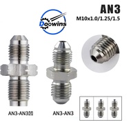 Universal AN3 Brake Hose Fittings Adapter Stainless Steel 3AN To M10 1.25/1.5/1.0 Male Bubble Flare 