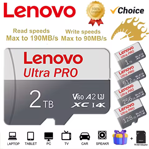 Original Lenovo Memory Card 1TB 2TB High Speed Micro TF SD Card 512GB SD Card V60 U3 TF Card For Nin