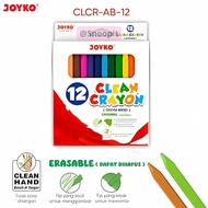 Clean Crayon Joyko 12 Colors CLCR-AB-12 Clean Crayon Includes Sharpener - SHSNP