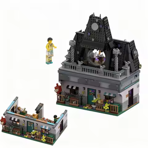 1230pcs MOC Wednesday & Enid's Bed & Breakfast Model Building Blocks Toys Architecture Christmas Gif